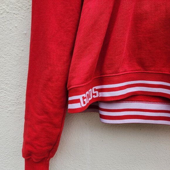 GCDS Red Cropped Spellout Hoodie - Picture 5 of 10